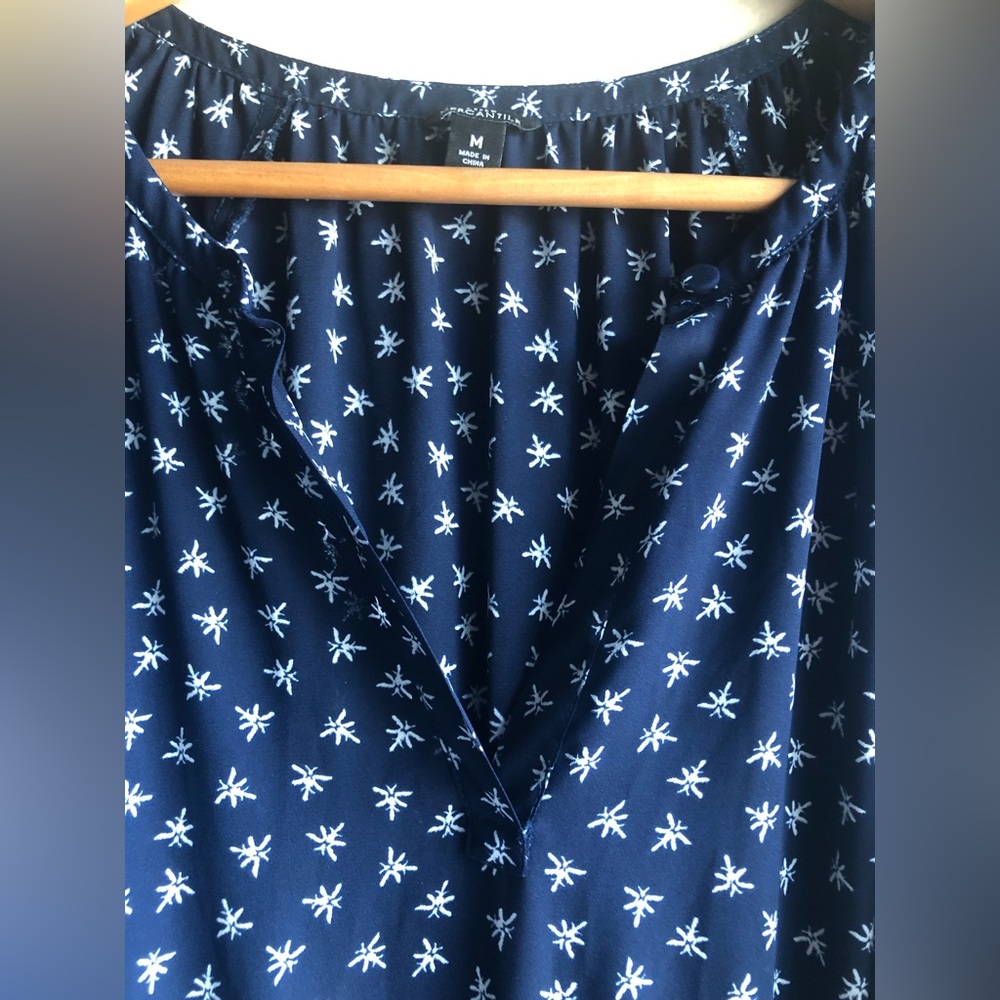 J.Crew Women Maxi Blue Blouse Dress Size Medium - Picture 5 of 13